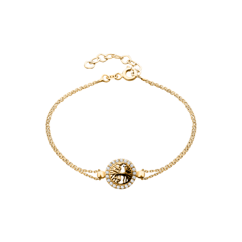 Armkette »585er Gold, Lebensbaum, 101199« mit Zirkonia