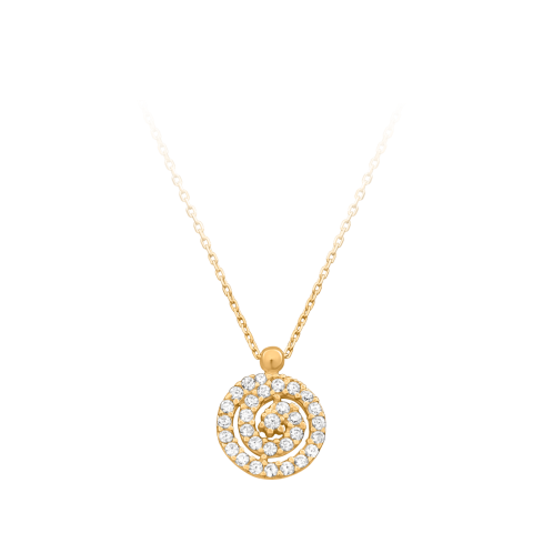 Halskette »585er Gold, Spirale, 101193« mit Zirkonia