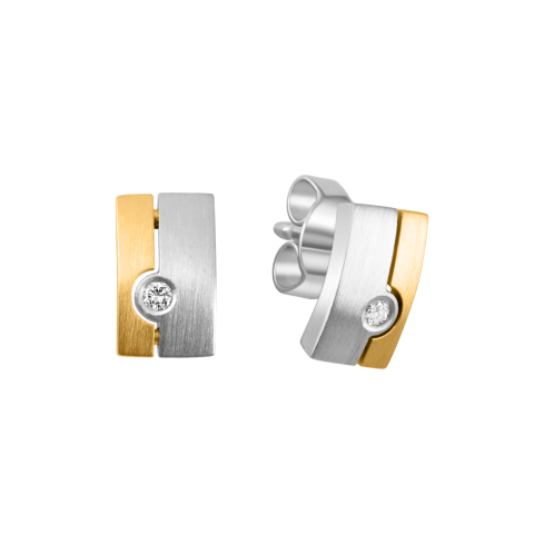 Ohrstecker aus 950er Platin und 750er Gelbgold »100056« mit Diamanten