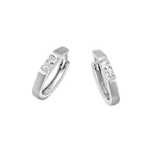 Creolen aus 585er Weissgold »100889« mit Zirkonia