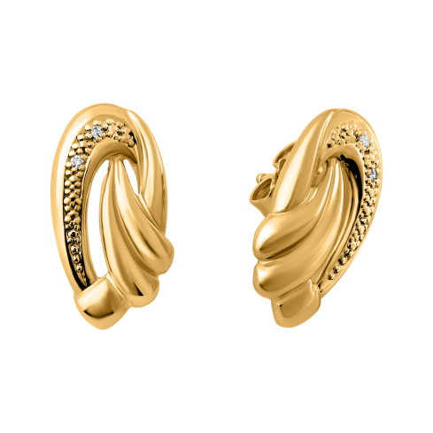 Ohrstecker aus 585er Gelbgold »100909« mit Diamanten