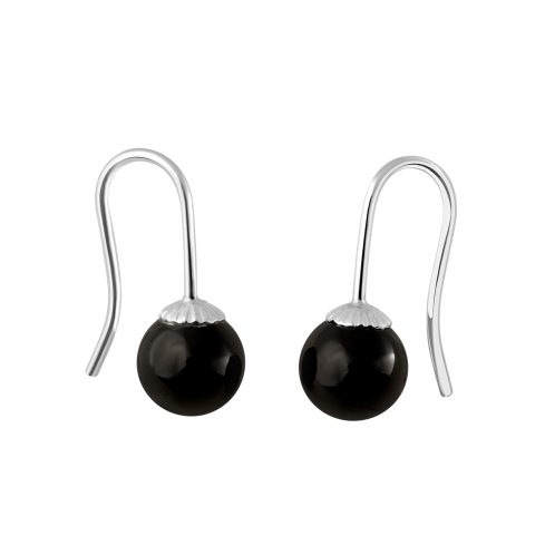 Ohrhaken aus 925er Silber »101022« mit Hämatit