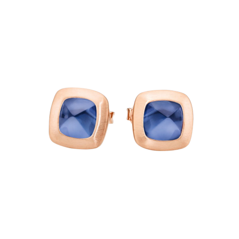 Ohrstecker aus Edelstahl rosé vergoldet »101136« mit Hydrothermalquarz