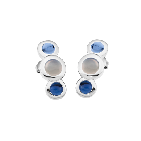 Ohrstecker aus Edelstahl »101137« mit Chalcedon und Hydrothermalquarz