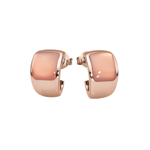 Creolen aus Edelstahl rosé vergoldet »101142« mit Chalcedon