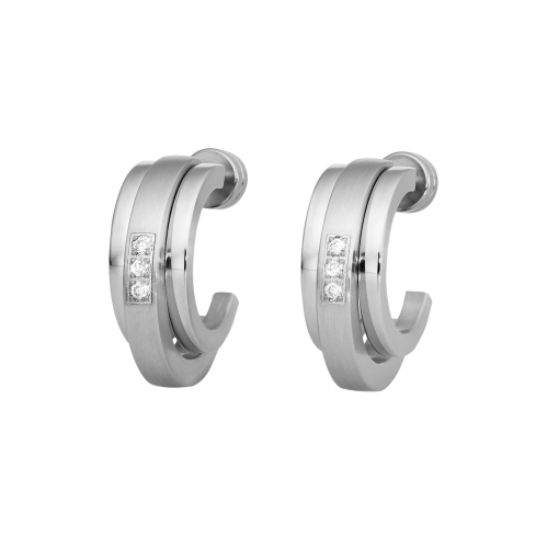 Creolen aus Edelstahl »101144« mit Diamanten