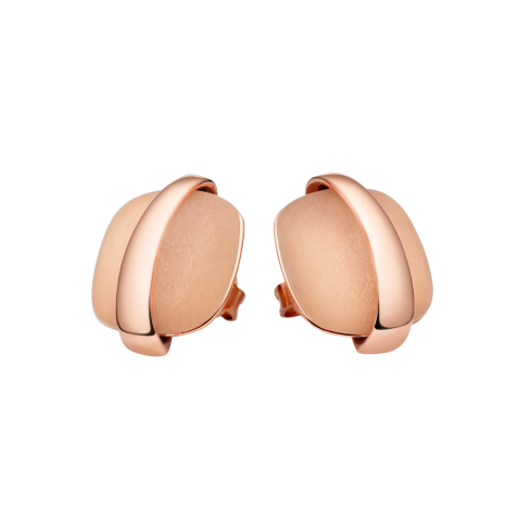 Ohrstecker aus Edelstahl rosé vergoldet »101152« mit Bergkristall