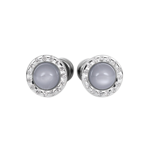 Ohrstecker aus Edelstahl »101157« mit Diamanten und Mondstein