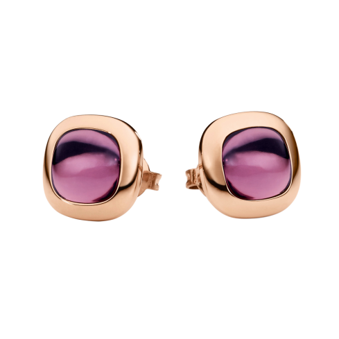 Ohrstecker aus Edelstahl rosé vergoldet »101163« mit Hydrothermalquarz