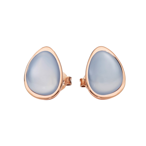 Ohrstecker aus Edelstahl rosé vergoldet »101164« mit Chalcedon