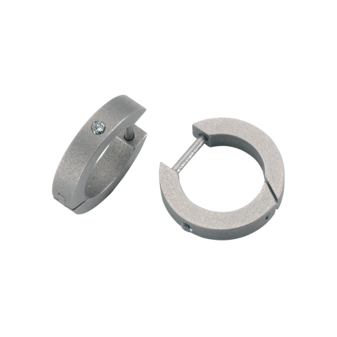 Creolen aus Titan »100103« mit Diamanten