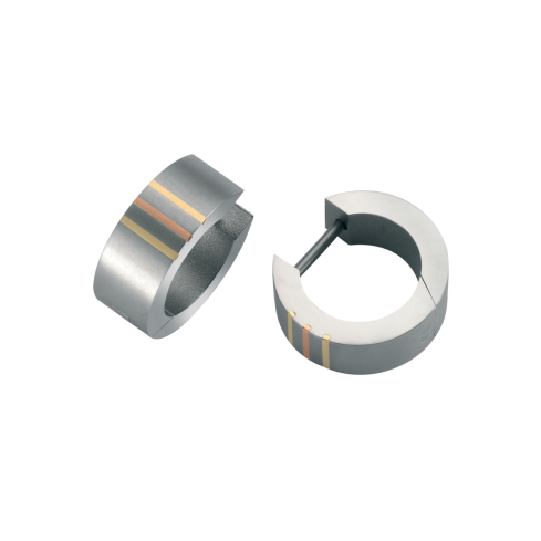 Creolen aus Titan und 750er Gelbgold »100108«