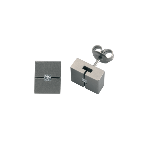 Ohrstecker aus Titan »100190« mit Diamanten