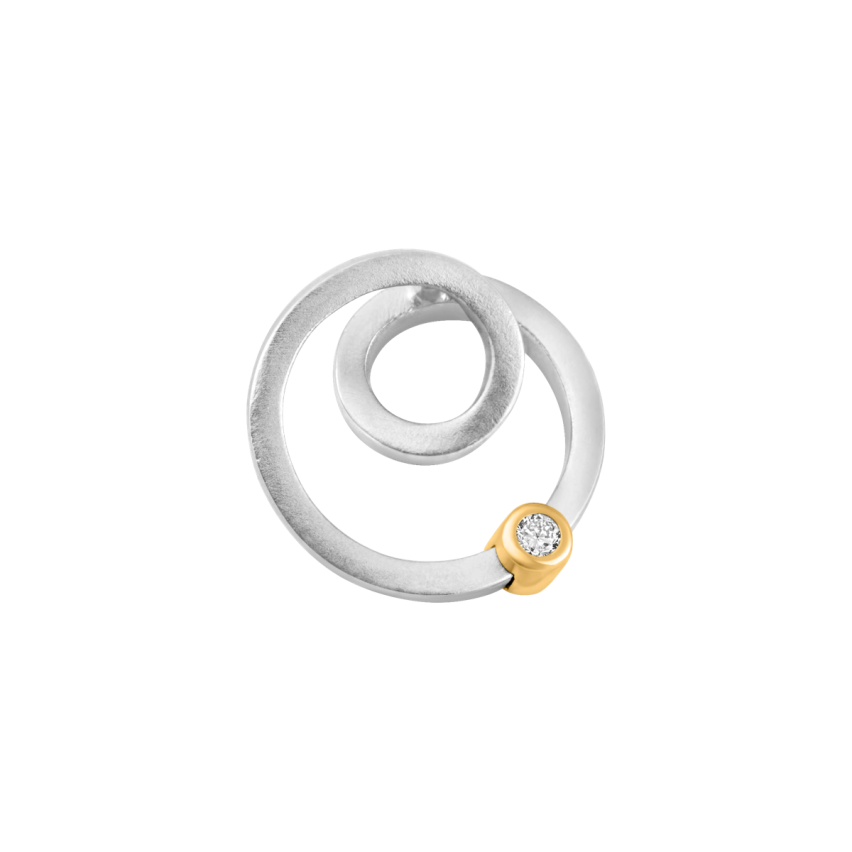Anhänger aus 950er Platin und 750er Gelbgold »100060« mit Diamant
