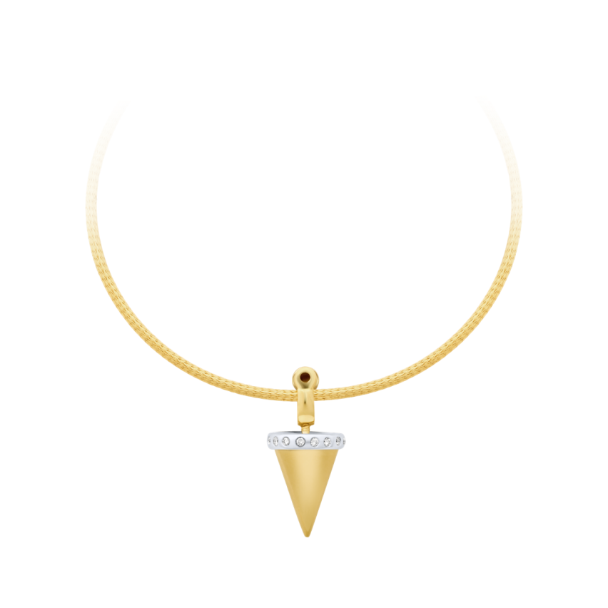 Anhänger aus 750er Gelbgold und Weissgold »Kegel, 100335« mit Diamanten