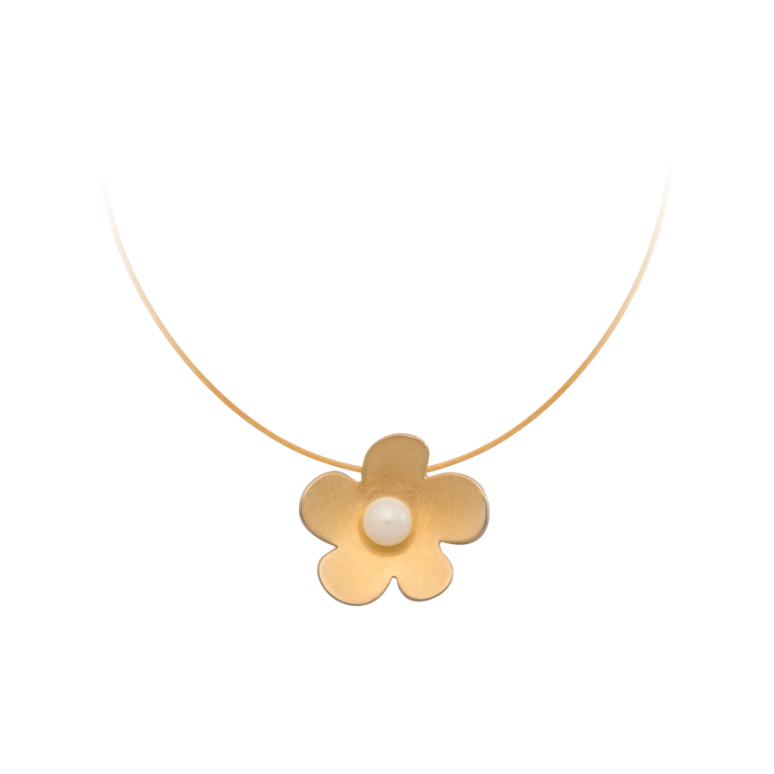 Anhänger aus 925er Silber und 900er Gelbgold »Blume, 100371«