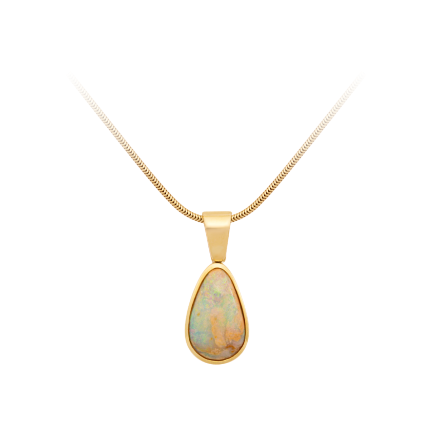 Anhänger aus 750er Gelbgold »Tropfen, 100390« mit Opal