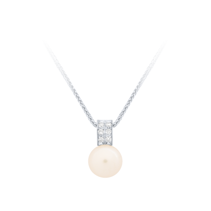 Anhänger aus 750er Weissgold »100398« mit Diamanten und Perle