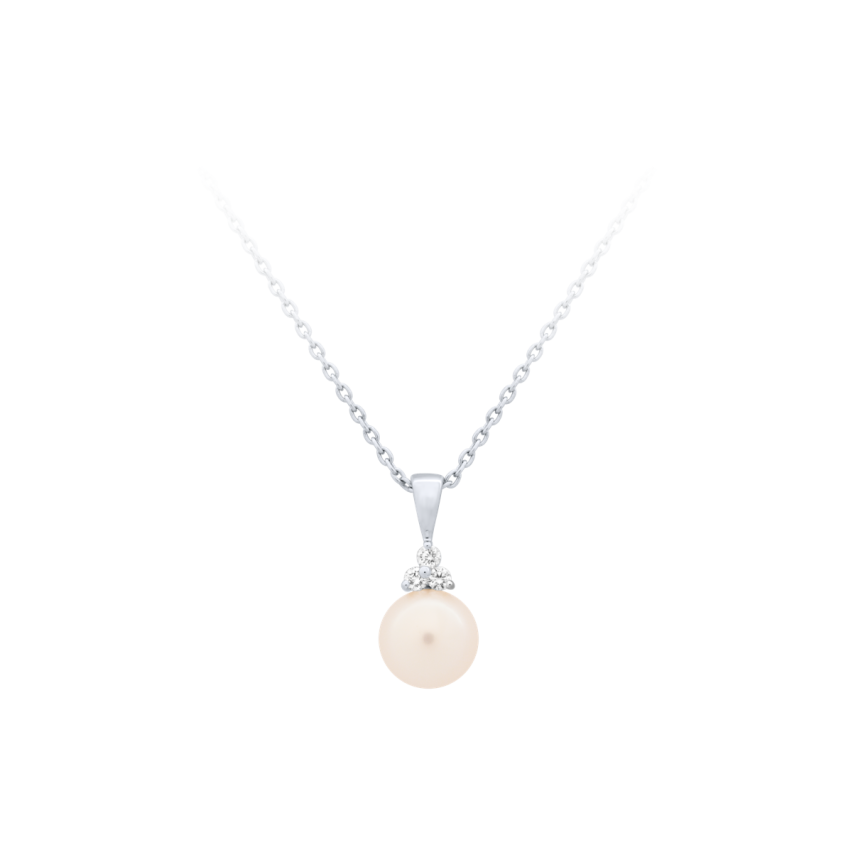 Anhänger aus 750er Weissgold »100401« mit Diamanten und Perle