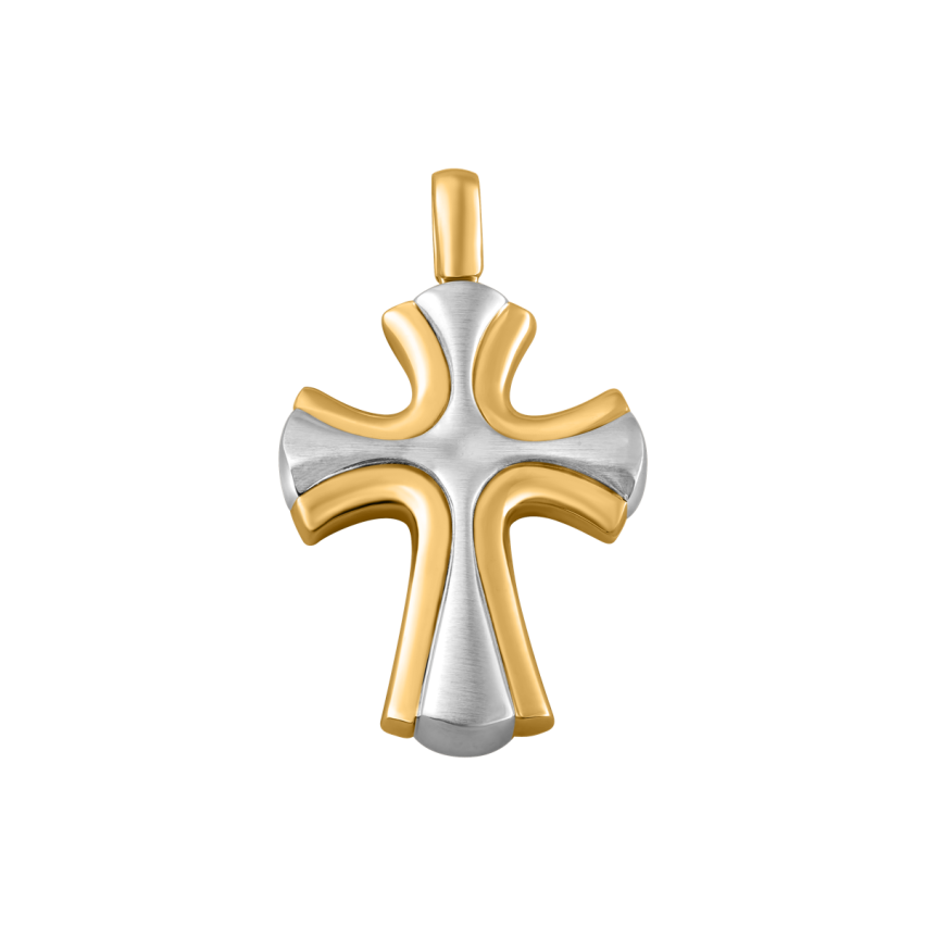 Anhänger aus 585er Gelbgold und Weissgold »Kreuz, 100442«