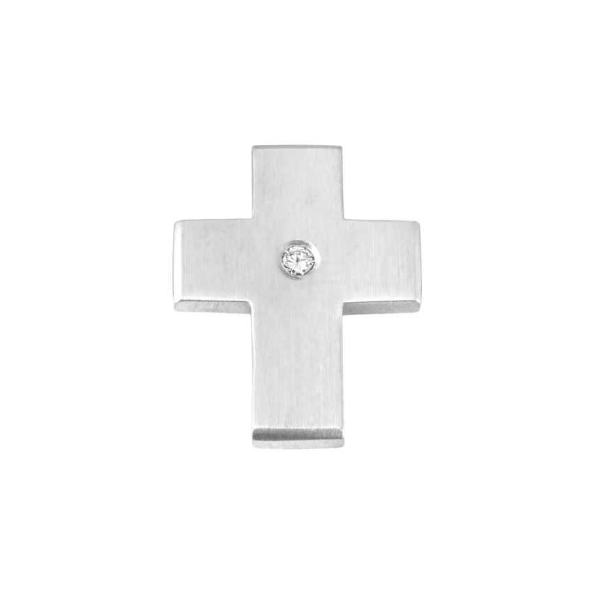 Anhänger aus 925er Silber »Kreuz, 100469« mit Diamant