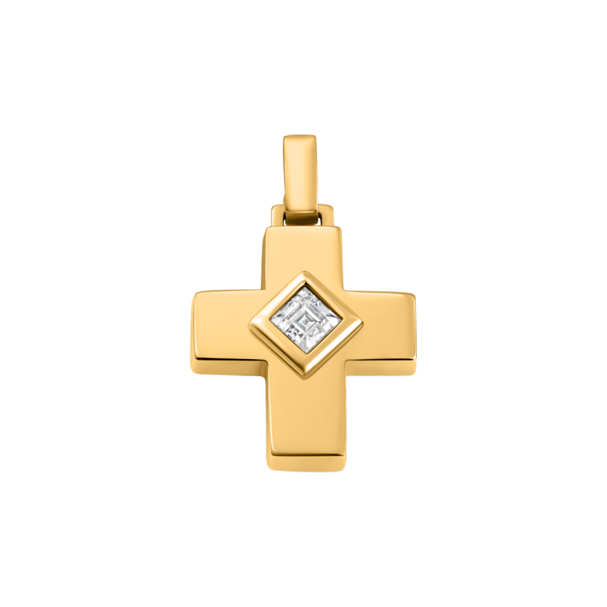 Anhänger aus 333er Gelbgold »Kreuz, 100474« mit Zirkonia