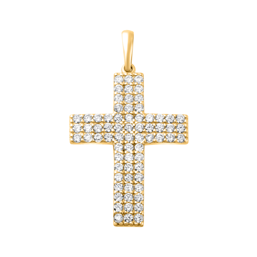 Anhänger aus 585er Gelbgold »Kreuz, 100486« mit Zirkonia