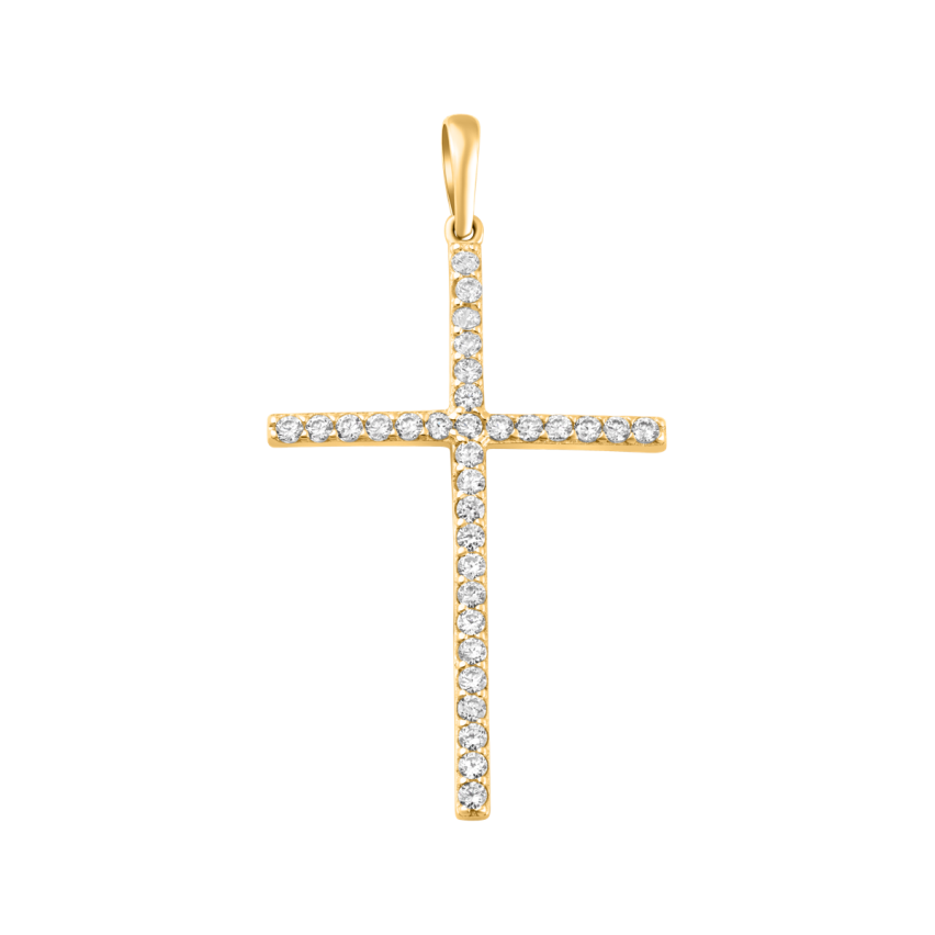 Anhänger »Kreuz, 585er Gold, 100487« mit Zirkonia