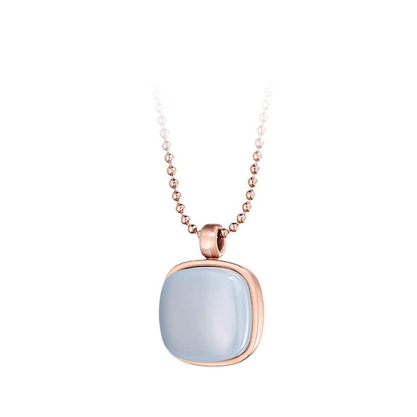 Anhänger aus Edelstahl rosé vergoldet »101066« mit Chalcedon