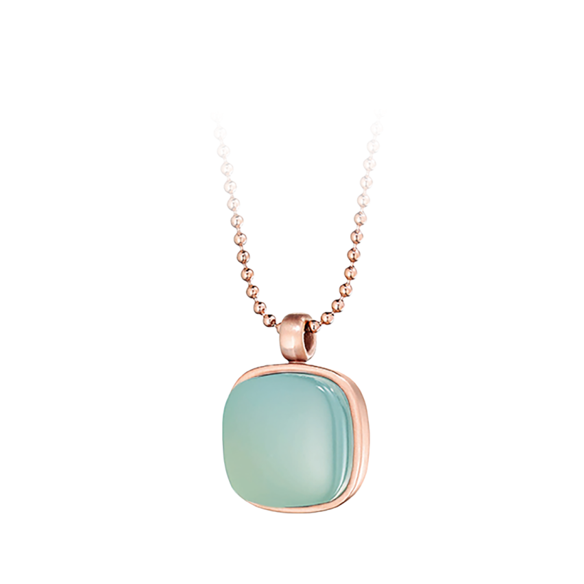 Anhänger aus Edelstahl rosé vergoldet »101067« mit Chalcedon
