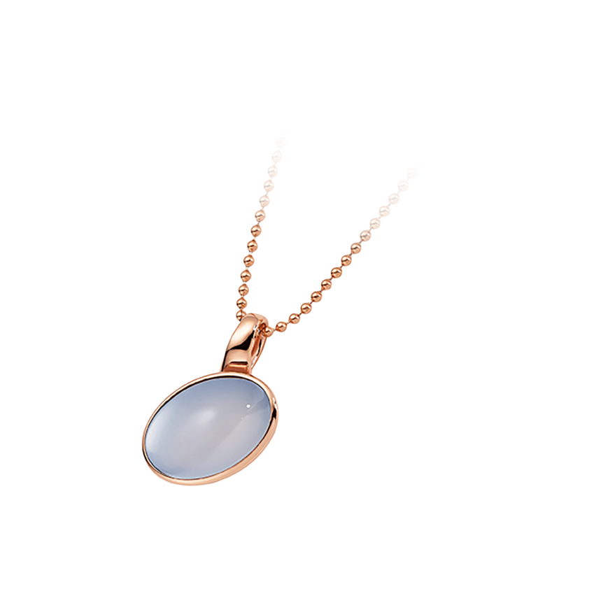 Anhänger aus Edelstahl rosé vergoldet »101073« mit Chalcedon