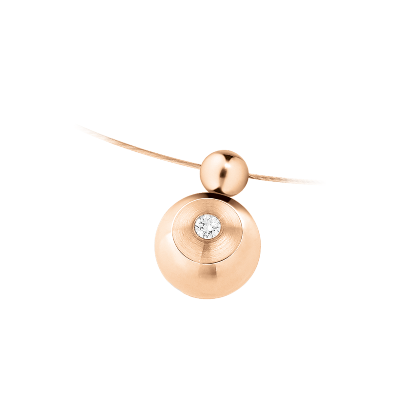 Anhänger aus Edelstahl rosé vergoldet »101098« mit Diamant