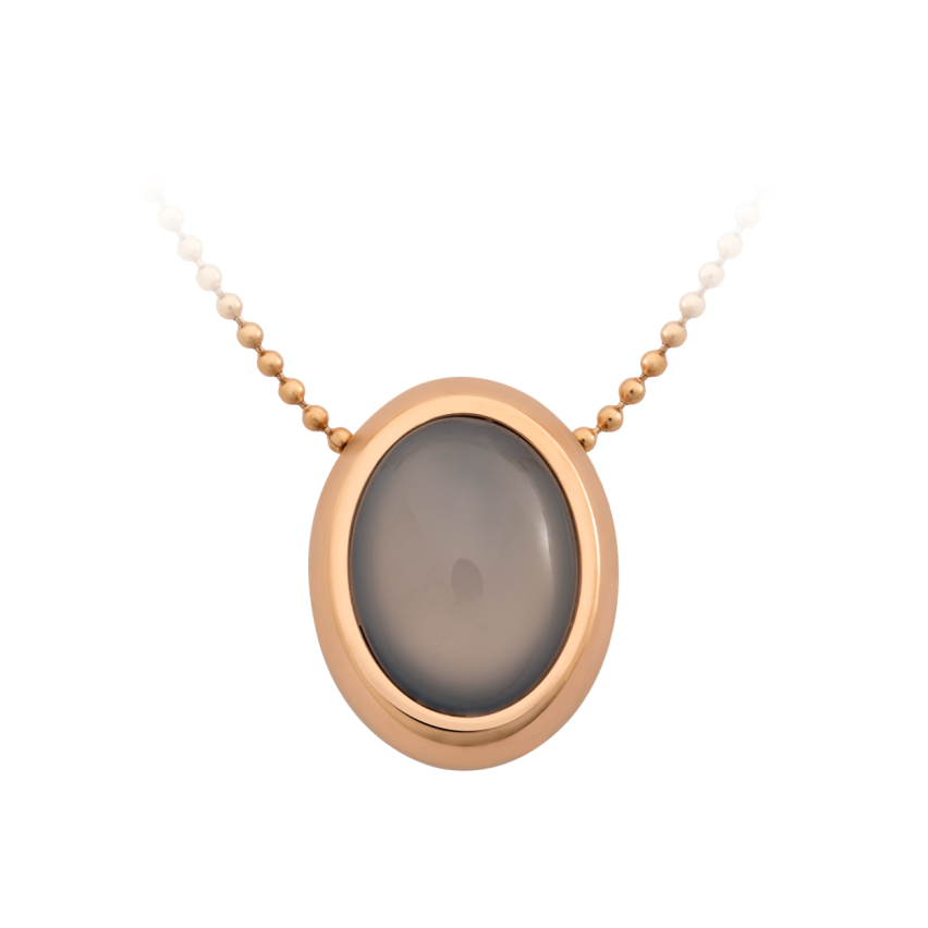 Anhänger aus Edelstahl rosé vergoldet »101120« mit Chalcedon