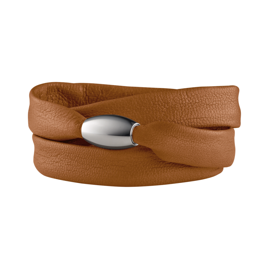 Armband aus Leder und Edelstahl »101177«