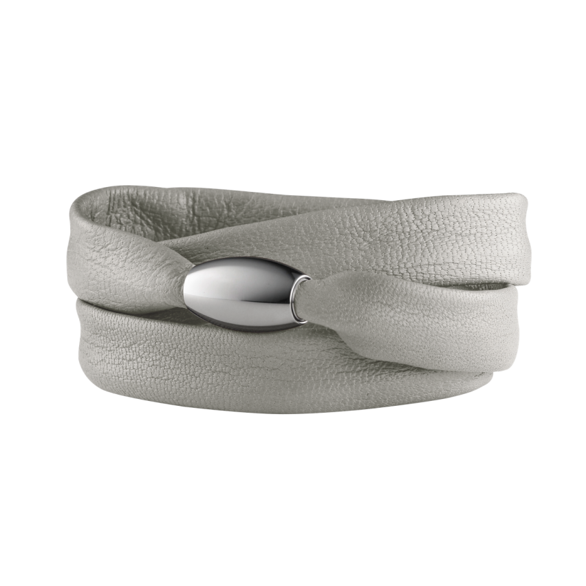 Armband aus Leder und Edelstahl »101178«