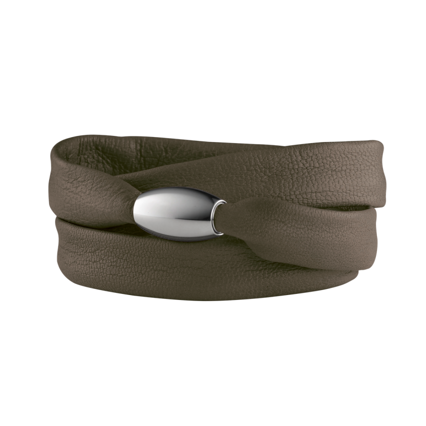 Armband aus Leder und Edelstahl »101182«