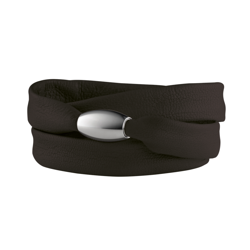 Armband aus Leder und Edelstahl »101183«