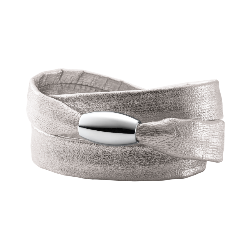 Armband aus Leder und Edelstahl »101184«