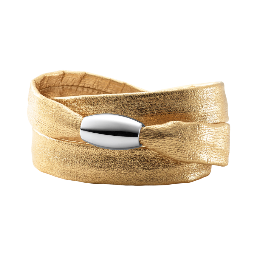 Armband aus Leder und Edelstahl »101185«