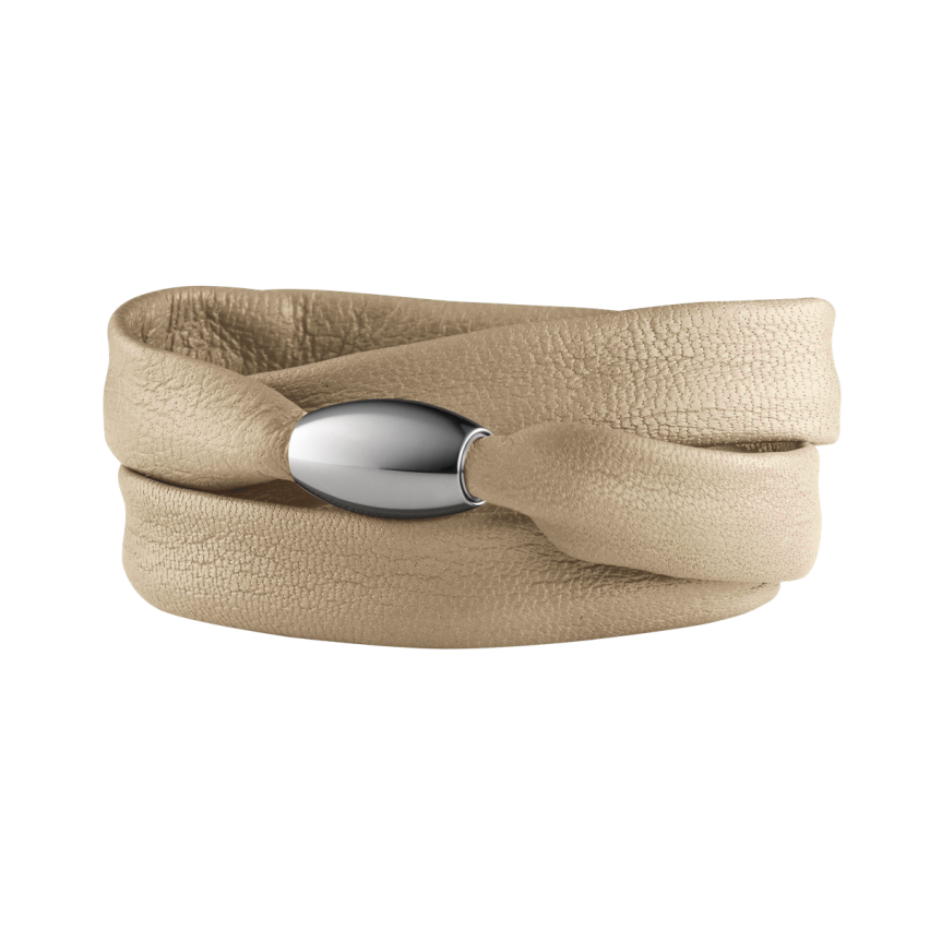 Armband aus Leder und Edelstahl »101186«