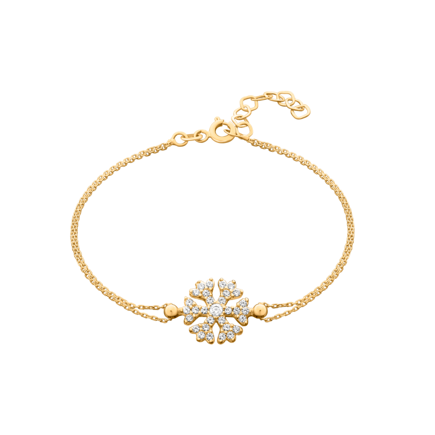 Armkette »585er Gold, Schneeflocke (Snowflake), 101205« mit Zirkonia