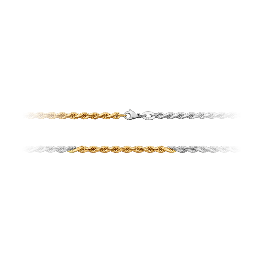 Halskette aus 750er Gelbgold und Weissgold »Kordelkette (Rope Kette), 100727«