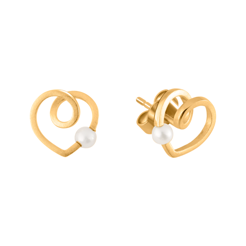 Ohrstecker aus 750er Gelbgold »Herz, 100042«