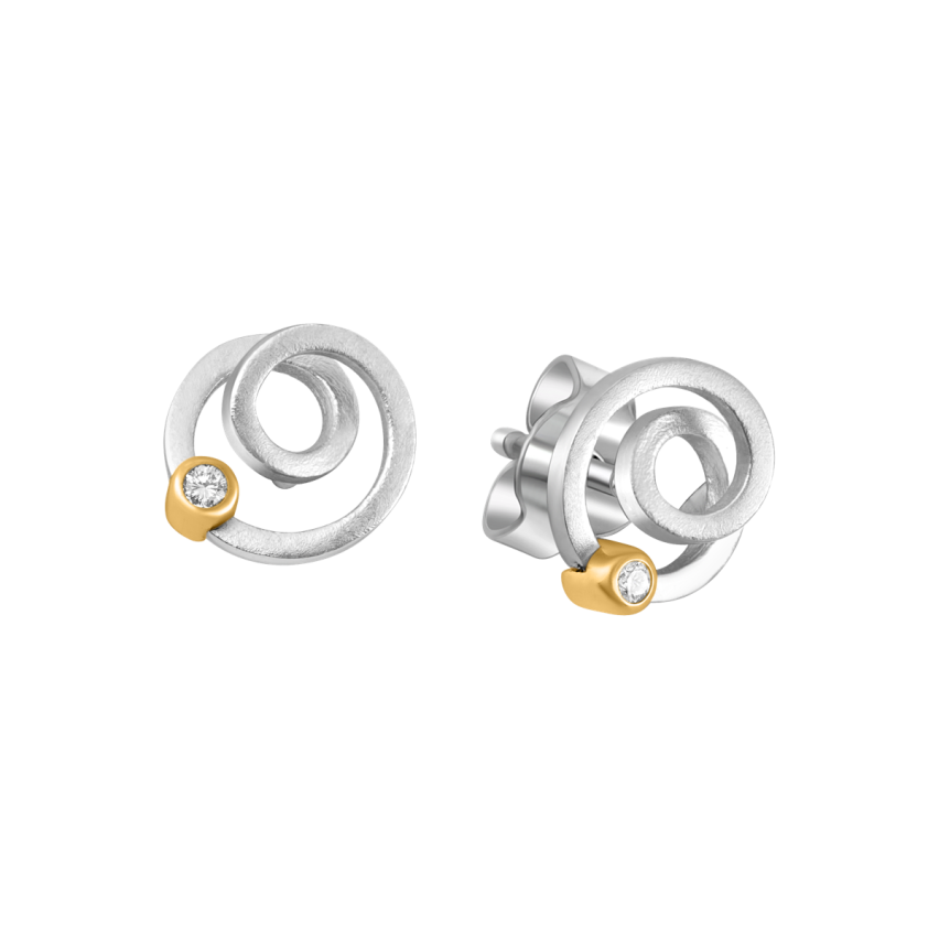Ohrstecker aus 950er Platin und 750er Gelbgold »100059« mit Diamanten