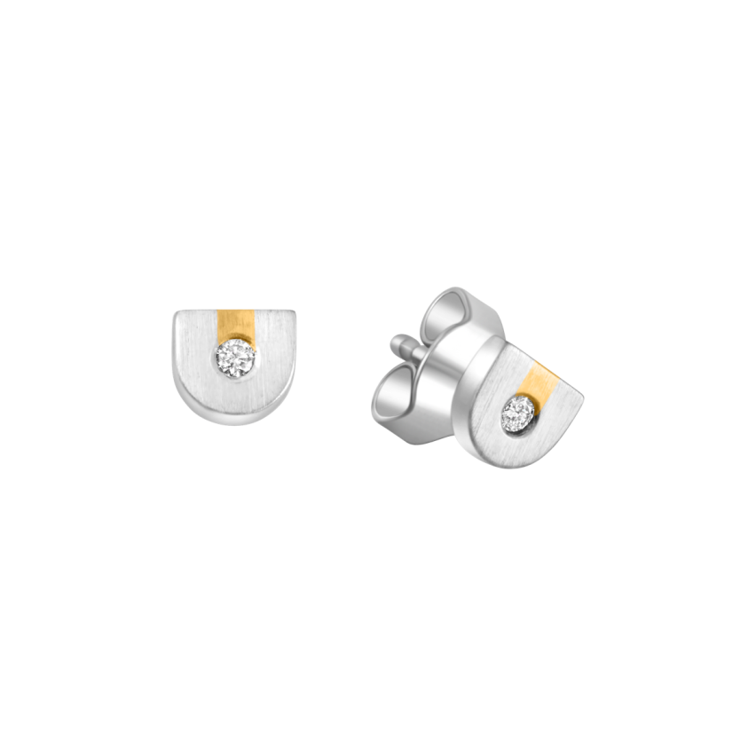Ohrstecker aus 950er Platin und 750er Gelbgold »100062« mit Diamanten