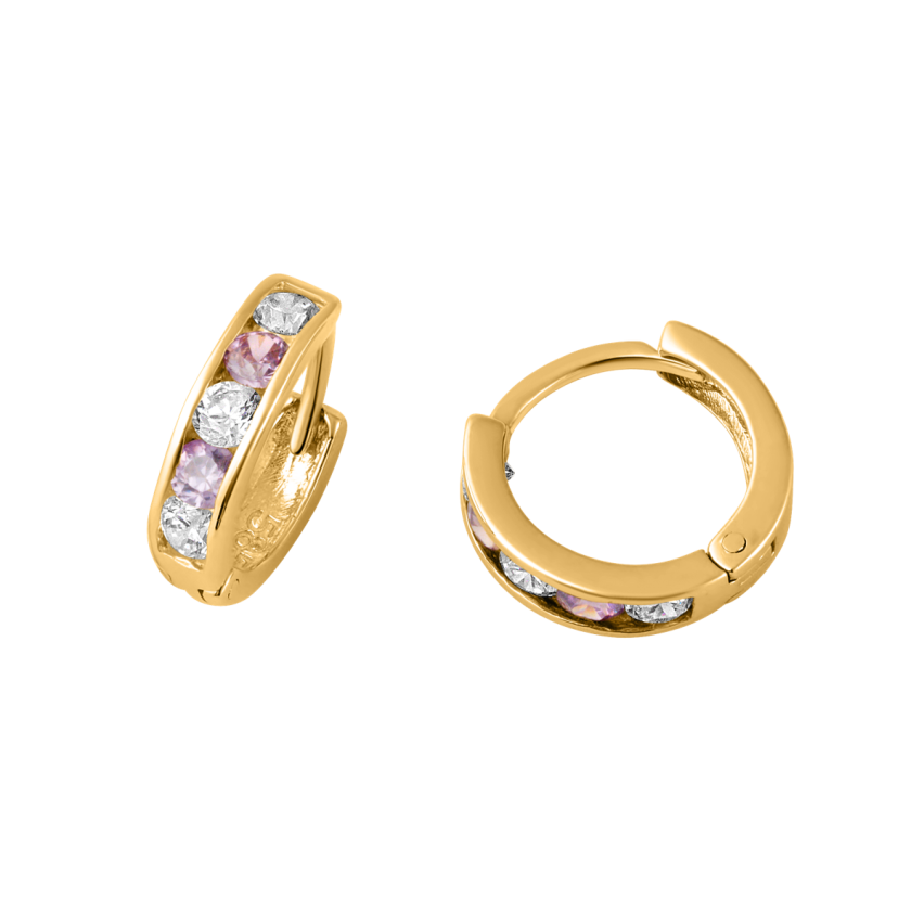 Creolen aus 585er Gelbgold »100888« mit Zirkonia