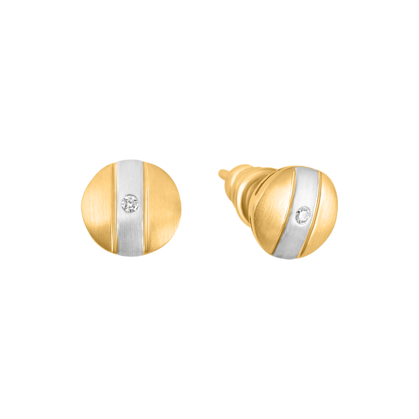 Ohrstecker aus 750er Gelbgold und Weissgold »100945« mit Diamanten