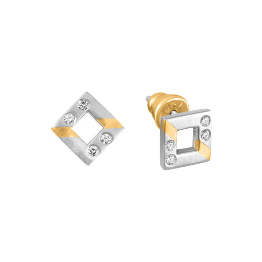 Ohrstecker aus 950er Platin und 750er Gelbgold »100952« mit Diamanten