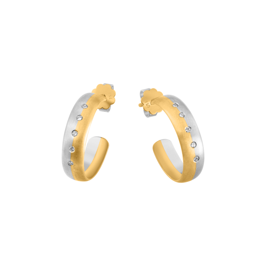 Ohrstecker aus 750er Gelbgold und Weissgold »100961« mit Diamanten
