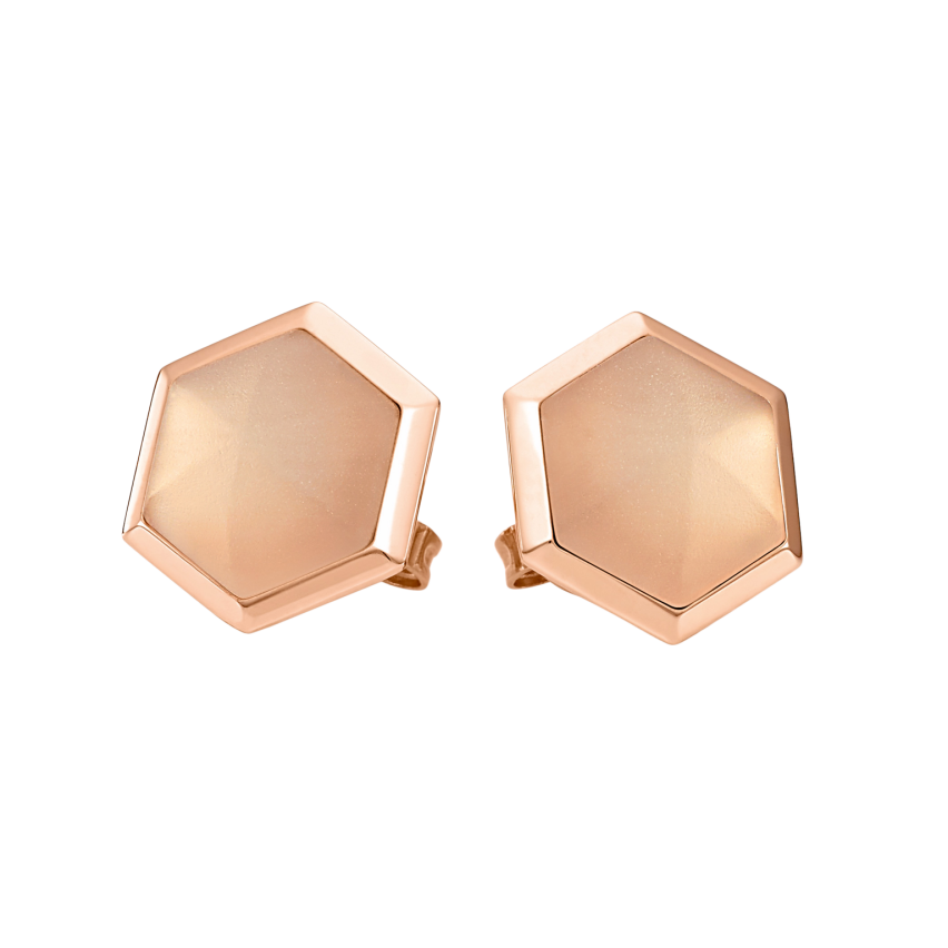 Ohrstecker aus Edelstahl rosé vergoldet »101148« mit Bergkristall